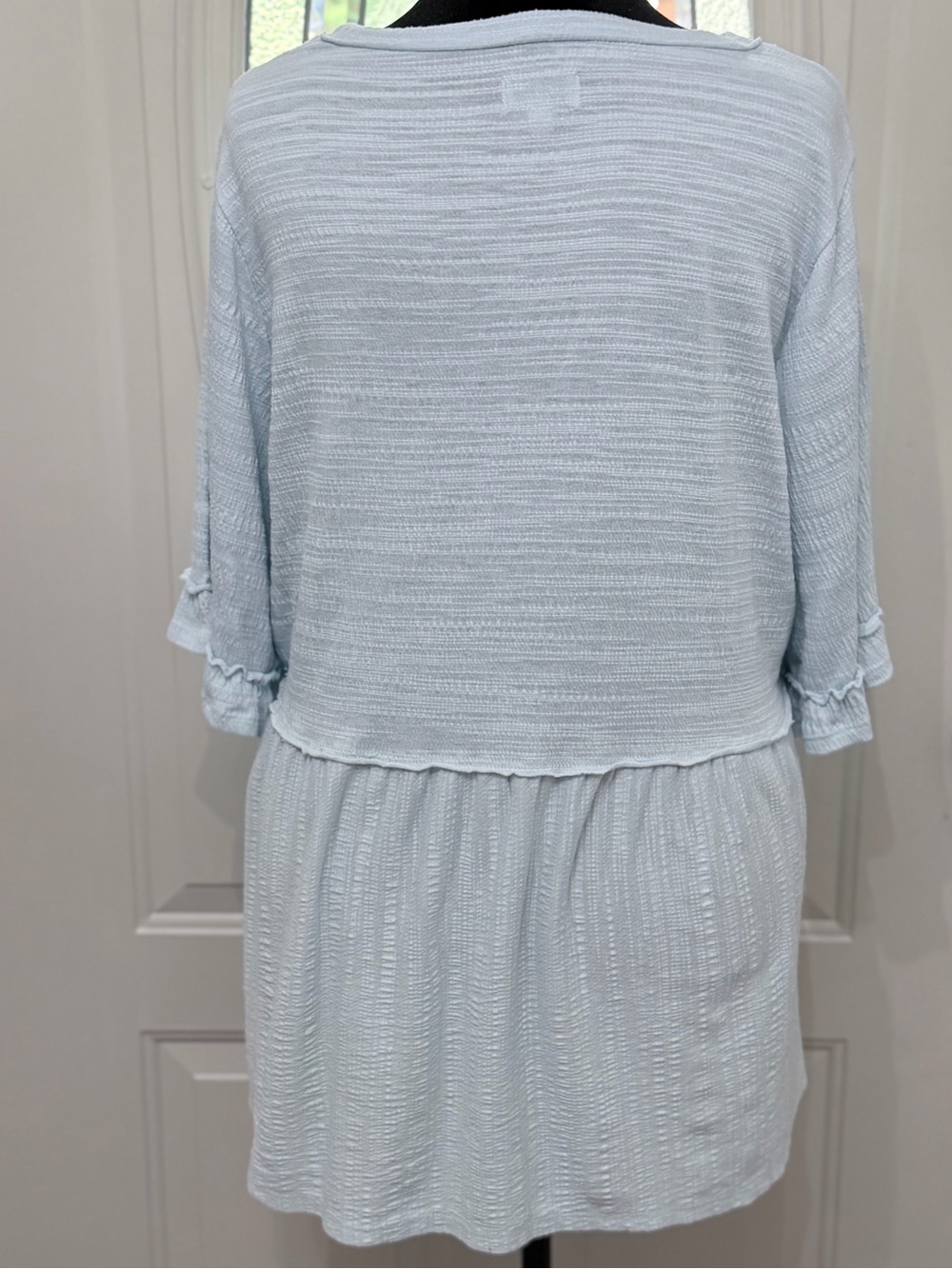 Wonderly Light Blue Ruffle Tiered Tunic Top - Picture 5 of 9